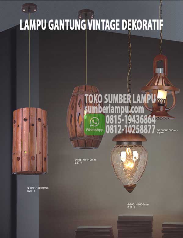 lampu gantung kayu dekoratif