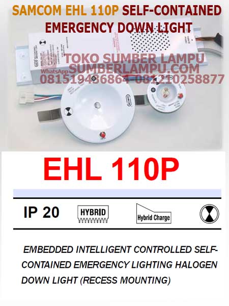 lampu emergency merk samcom ehl-110p